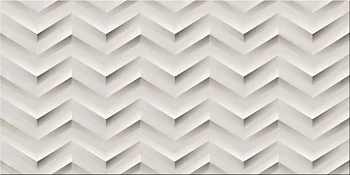 3D White Wall Chevron 30.5x56 matt