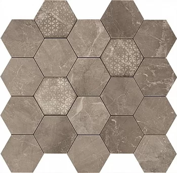 Мозаика Majestic Hexagon Supreme Grey 34x36