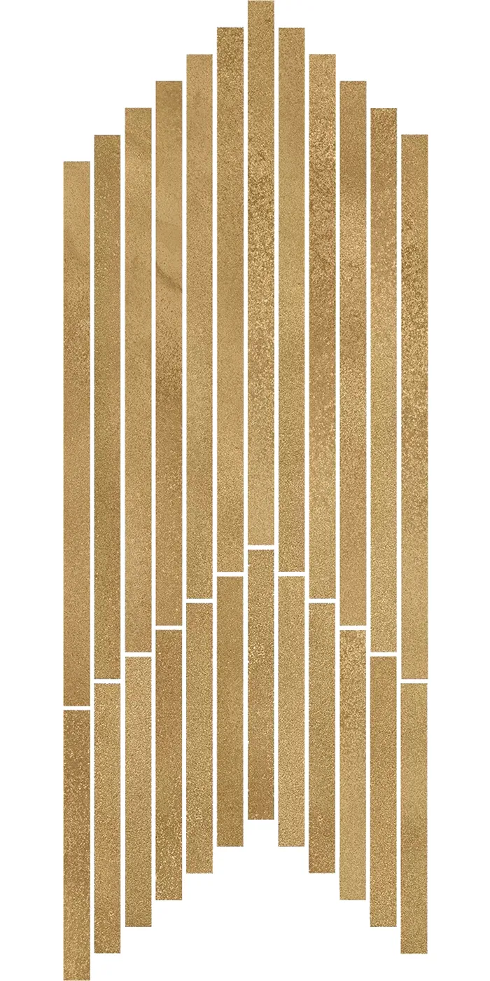 Linate Mosaico Strip Golden 17.7x53.3