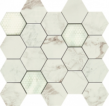 Мозаика Majestic Hexagon Imperial Pearl 34x36