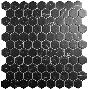  Supreme Mosaico Hex Marquina 31.7x31.7 / Суприм Мосаико Хех Маркуына 31.7x31.7 