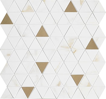 Мозаика Allmarble Wall Mosaico Golden White Tria 40x43