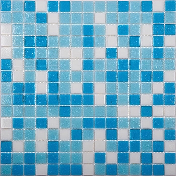 Мозаика Econom MIX2 бело-сине-голубой (сетка) 32.7x32.7