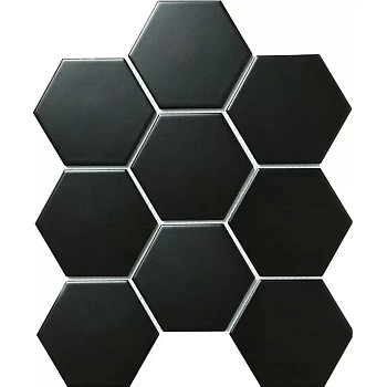 Starmosaic Homework Mosaico Hexagon Big Black Matt 25.6x29.5 / Стармосаик
 Хомеворк
 Мосаико Хексагон Биг
 Блэк Матт 25.6x29.5 