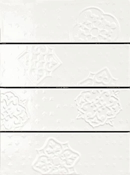 Ragno Brick Glossy White Dec 4 10x30 / Ранье Брик Глоссы Уайт Дек 4 10x30 